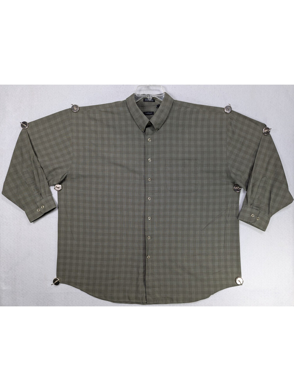 Van Heusen - Men’s L - Brown Plaid Button-Down Long Sleeve Shirt - Size 2XL